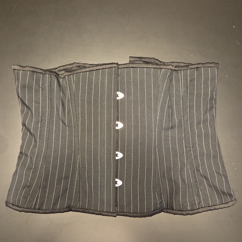 Black Pinstripe Corset | Size 28” | Like New